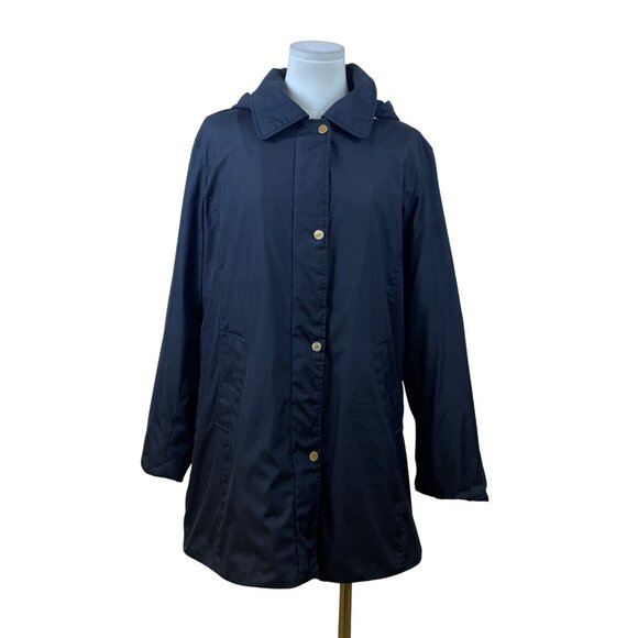 Ellen Tracy Women's Black Quilted Hooded Lightweight Jacket Plush Lining Size L - Picture 1 of 10